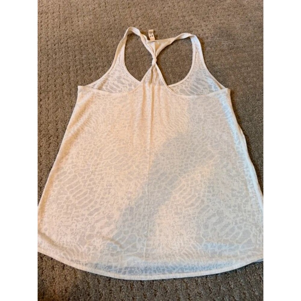 Under Armour Women’s White Cheetah/Leopard Print Workout Tank Size Small